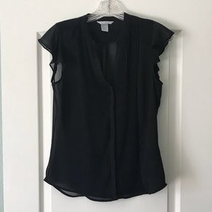 H&M semi-sheer black blouse